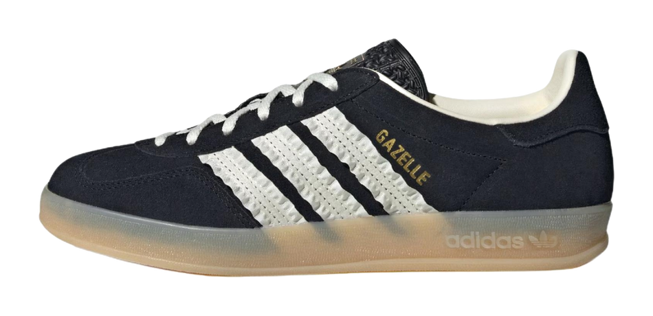 Adidas Wmns Gazelle Indoor Ruffled Stripes - Black Cream Gum Womens  vjsneaker.com