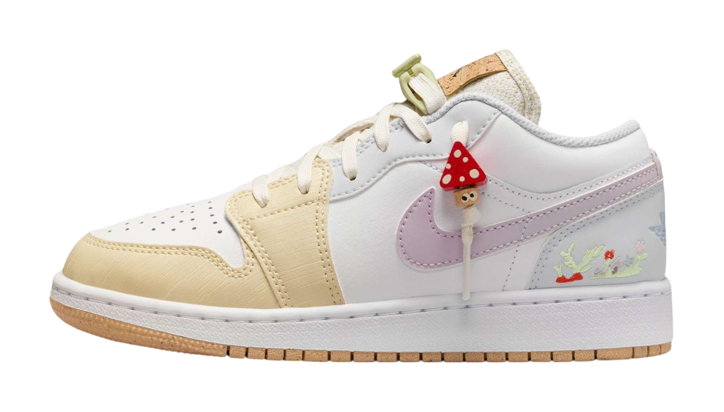 Jordan Air Jordan 1 Slip Resistant Shock Absorbers Low Top Kids Skateboarding Shoes White  VJSNEAKER