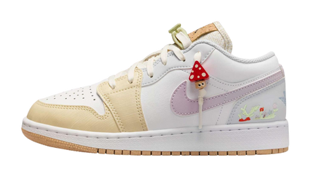 Jordan Air Jordan 1 Slip Resistant Shock Absorbers Low Top Kids Skateboarding Shoes White  VJSNEAKER