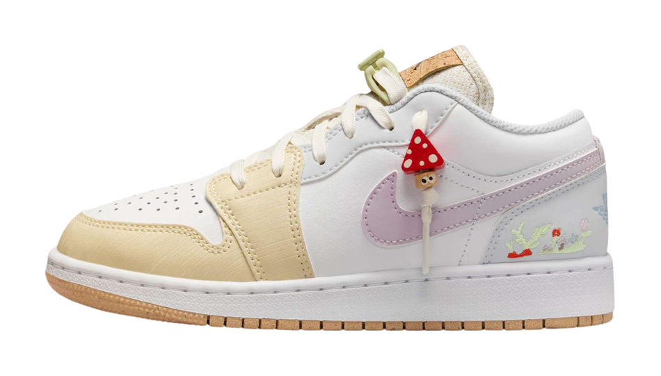 Jordan Air Jordan 1 Slip Resistant Shock Absorbers Low Top Kids Skateboarding Shoes White  VJSNEAKER