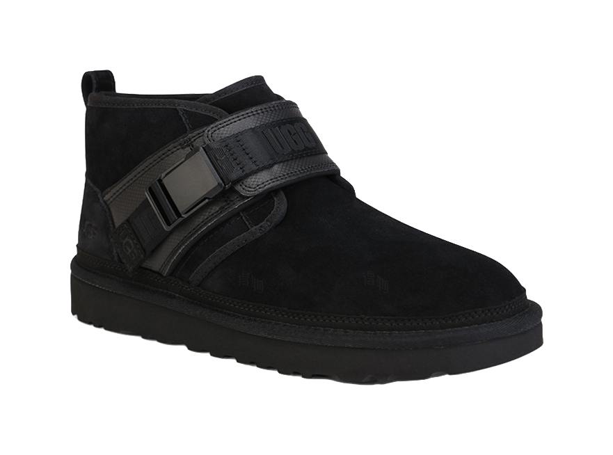 UGG Neumel Snapback Buckle Fleece Lined Snow Boots Black  vjsneaker.com