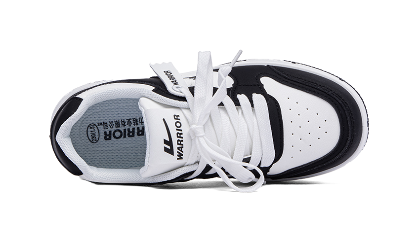 Warrior Abrasion Resistant, Lightweight, And Breathable Low Top Skateboard Shoes Unisex White Black 