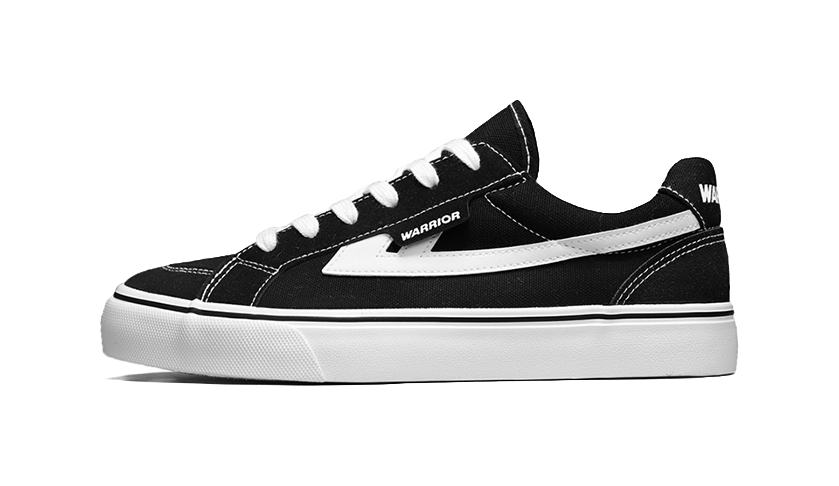 Warrior Slip Resistant, Abrasion Resistant, Lightweight Low top Canvas Shoes Unisex Black White 
