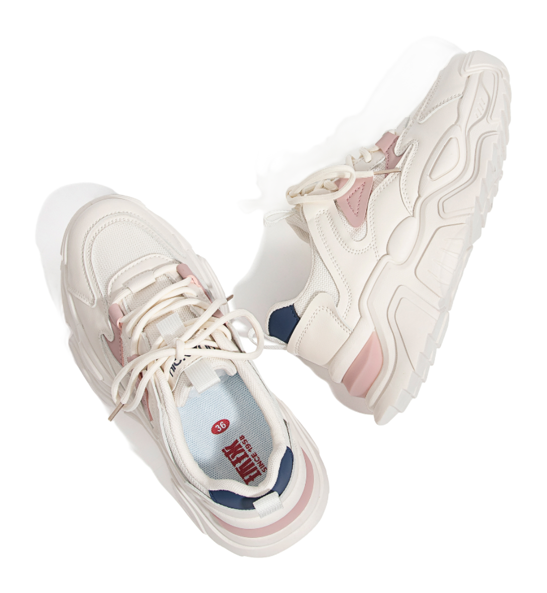 HUANQIU Casual Shoes Abrasion Resistant Breathable Coverage Height Increasing Thermal Low top Chunky Sneakers Women's 