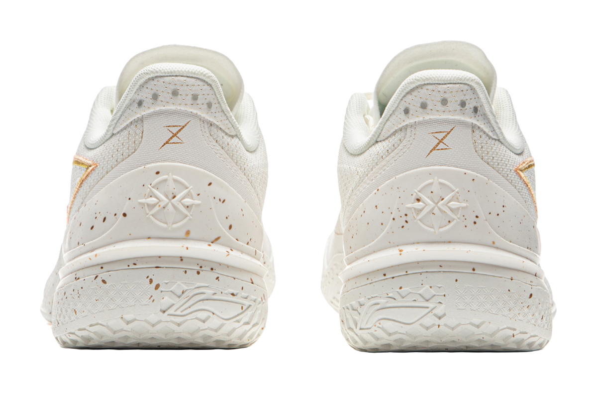 LiNing Knife 5 Slip Resistant Coverage Lightweight Rebound Low top Performance Basketball Shoes Mens White Gold  VJSNEAKER