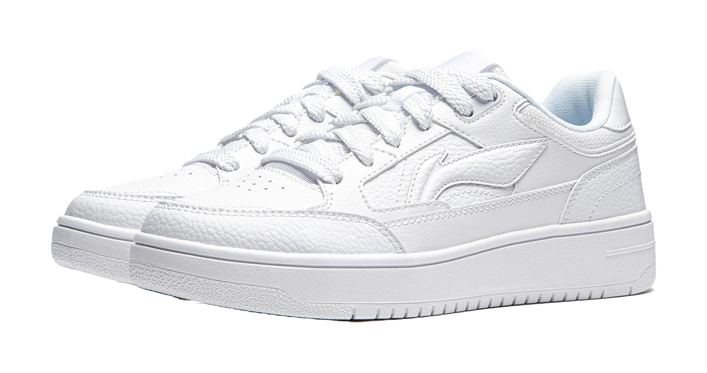 Li Ning Tianji Slip Resistant, Abrasion Resistant, Height Increasing Low top Skateboard Shoes Womens Standard White  VJSNEAKER