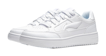 Li Ning Tianji Slip Resistant, Abrasion Resistant, Height Increasing Low top Skateboard Shoes Womens Standard White  VJSNEAKER