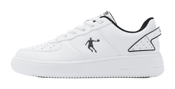 QIAODAN Air Force One Skateboard Shoes Men's Low top White Black 