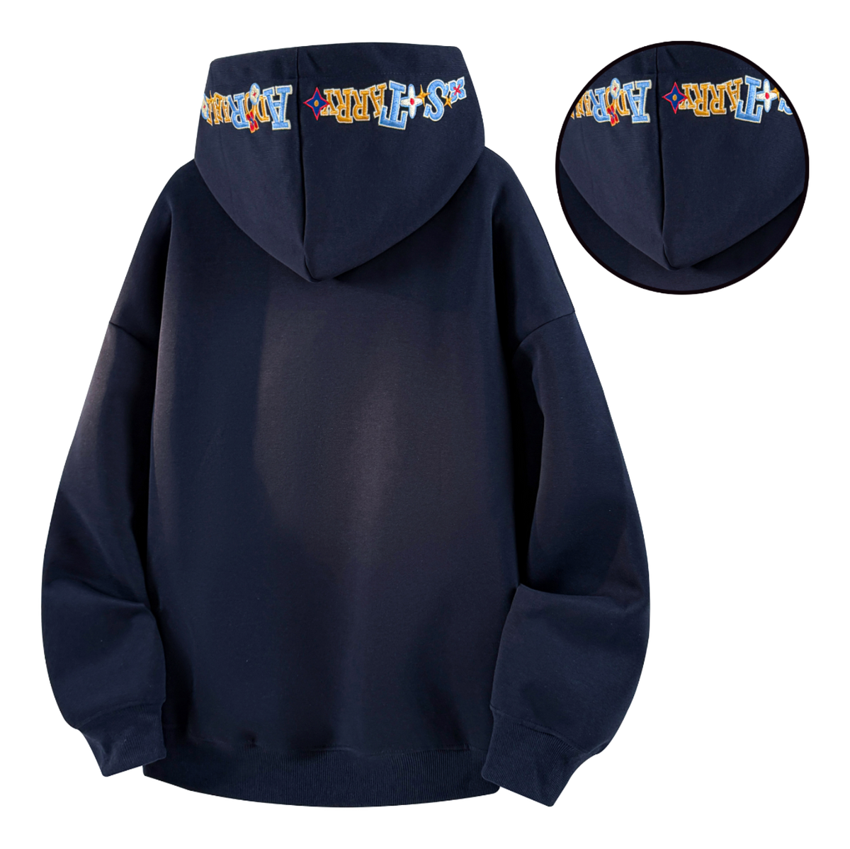 Warrior Warrior American Basic Retro Fun Embroidered Letter Logo Loose Casual Trend Versatile Windproof College Style Sports Couple Hooded Long Sleeve Thick Velvet Hoodie for Men and Women  vjsneaker.com