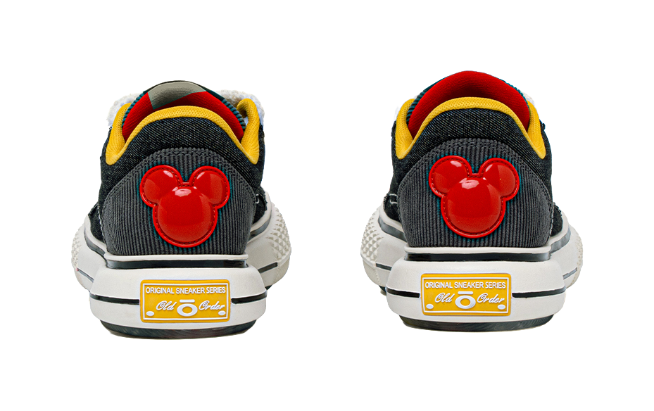 Disney x OLD ORDER Chunky Shoes Abrasion Resistant Height Increasing Low top Canvas Shoes Unisex Black White 