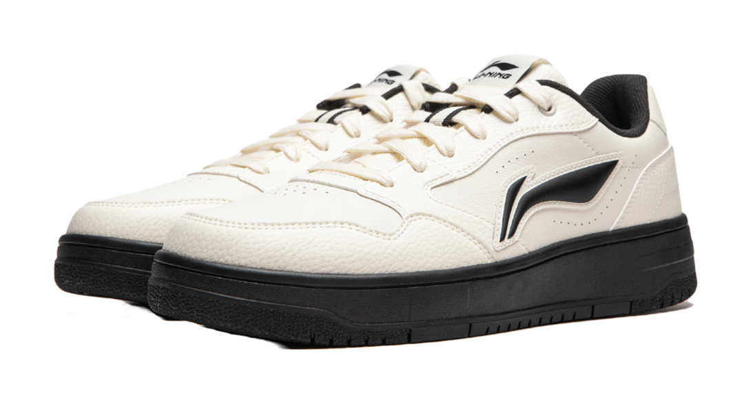 LiNing Tianji Soft Anti Slip And Wear Resistant Height Increasing Low top Skateboard Shoes Women's Ecru 