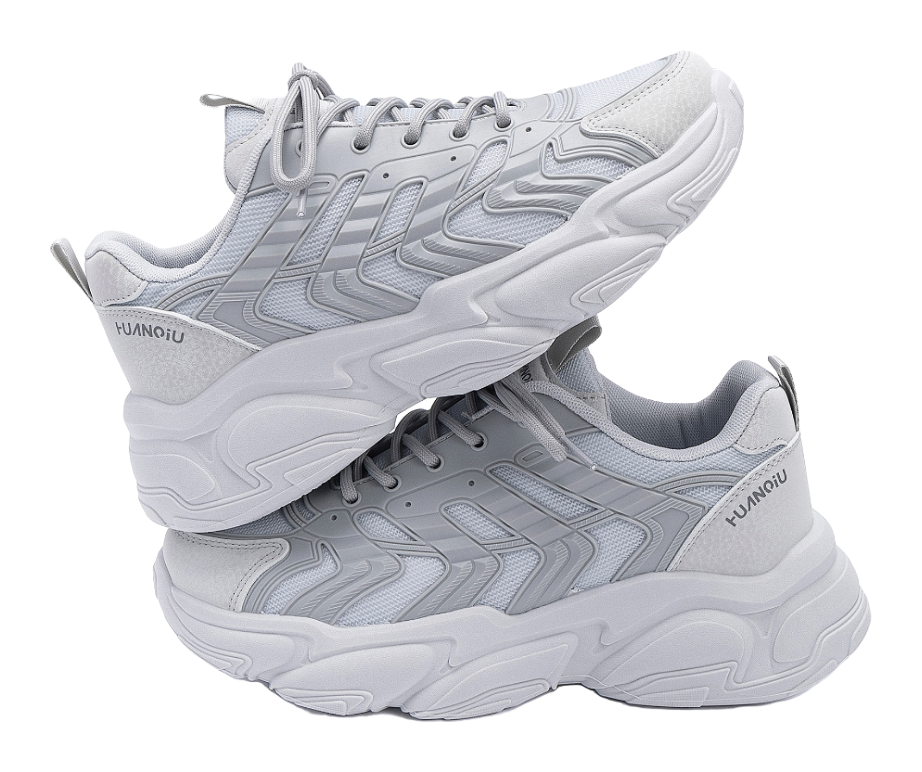 HUANQIU Slip Resistant Coverage, Lightweight, Height Increasing Low top Chunky Sneakers Mens Black  vjsneaker.com