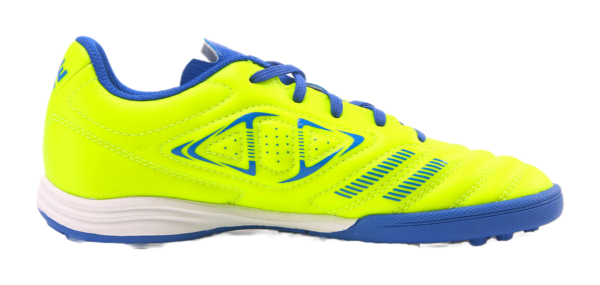 Kelme "Fluorescent Yellow Sapphire Blue" 871701 - TF Training Soccer Shoes Unisex Fluorescent Yellow Sapphire Blue