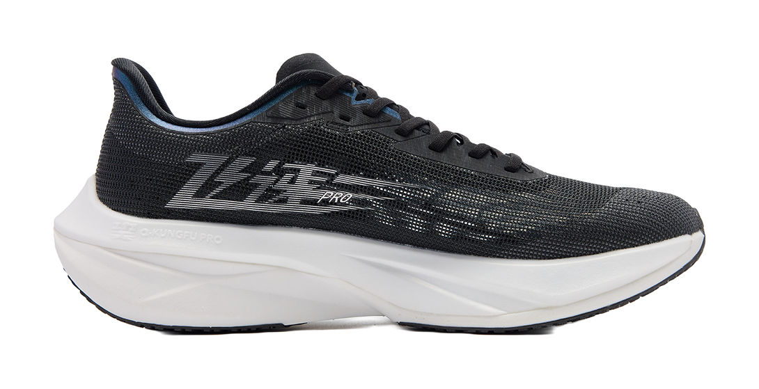 QIAODAN Swift 3PRO Cushioned Slip Resistant Abrasion Resistant Low Top Casual Training Running Shoes Men's Black White 