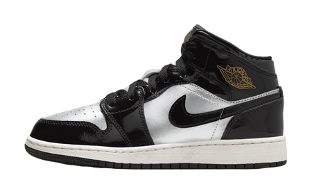 Jordan Air Jordan 1 Abrasion Resistant Mid Top Childrens Basketball Shoes Black  VJSNEAKER