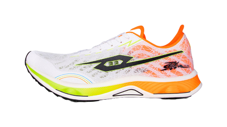 TANSHEZHE Black Horse 3.0 TPU Cushioning Slip Resistant Abrasion Resistant Rebound Low top Full Length Carbon Plate White Orange