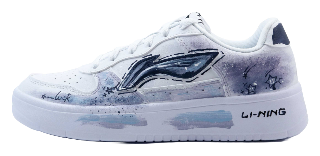 LiNing Pontoon Boats Abrasion Resistant, Lightweight, And Breathable Low Top Skateboard Shoes Unisex Light Purple 