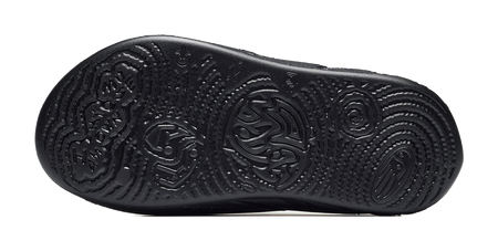 Men's black slide slipper outsole with deep tread pattern