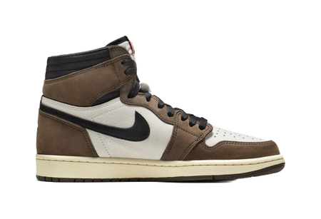 Travis Scott x Air Jordan 1 High OG TS SP "Mocha" - Retro Basketball Shoes Unisex Dark Brown  vjsneaker.com