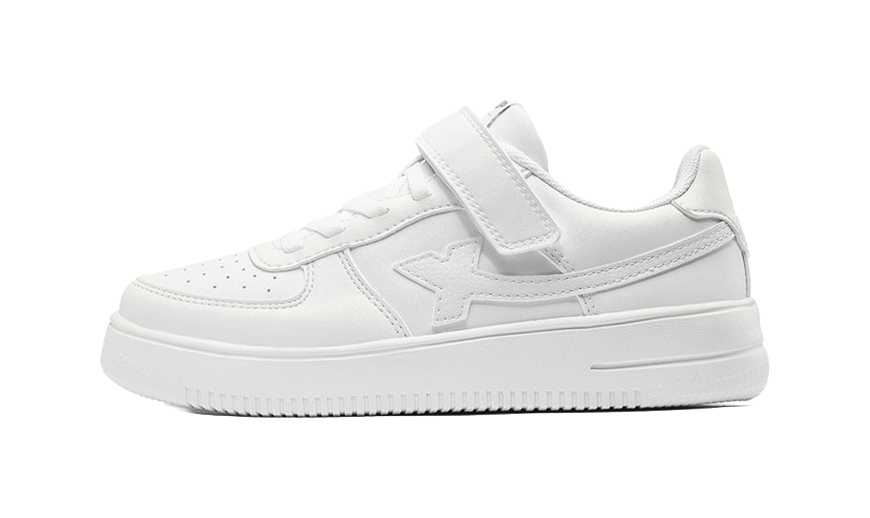 XTEP Air Force 1 Synthetic Leather Breathable Low top Kids Skateboarding Shoes New White Kids  VJSNEAKER