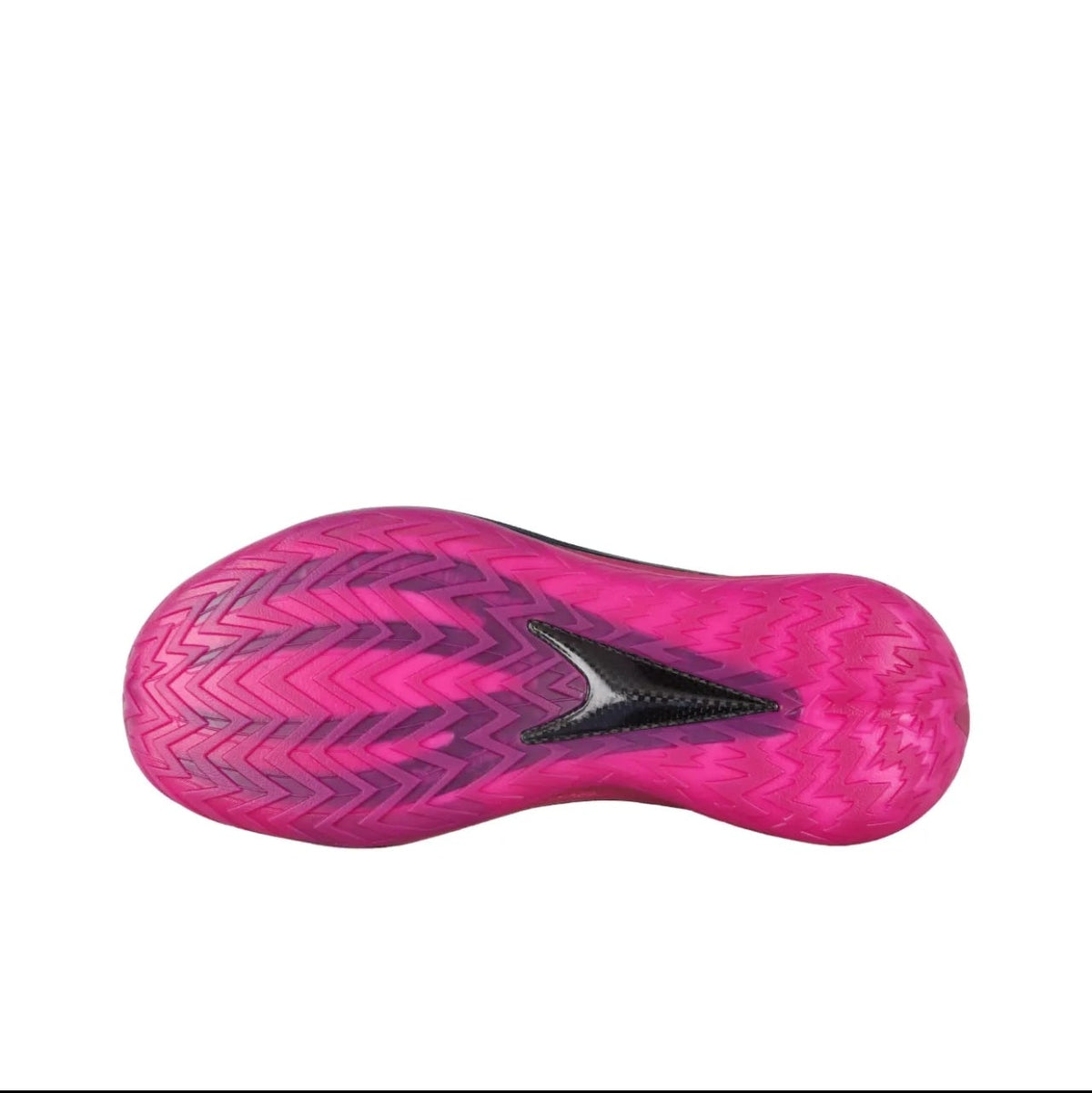 A close-up of a pink athletic shoe sole with a black central accent, shown on a white background within a mobile app screenshot.
