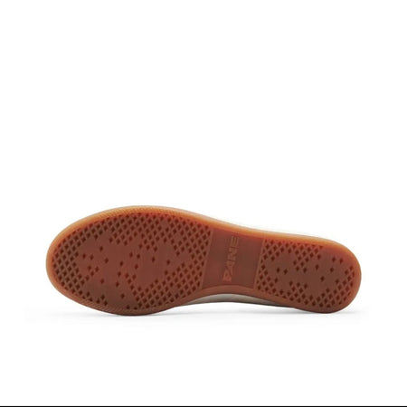 A close-up of a brown rubber outsole with a textured tread pattern, shown against a white background within a mobile app interface.