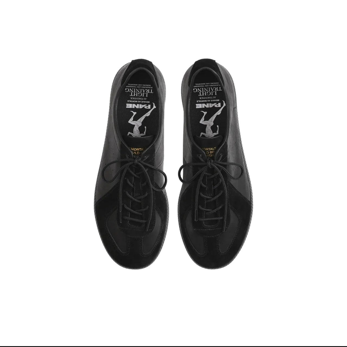 A pair of black cycling shoes shown from a top-down view on a white background, with the text 'BLACK STORK 5265' below them.